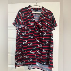 Eloquii Flutter Sleeve Top Scorpion Stripe Pattern size 14, new with tags